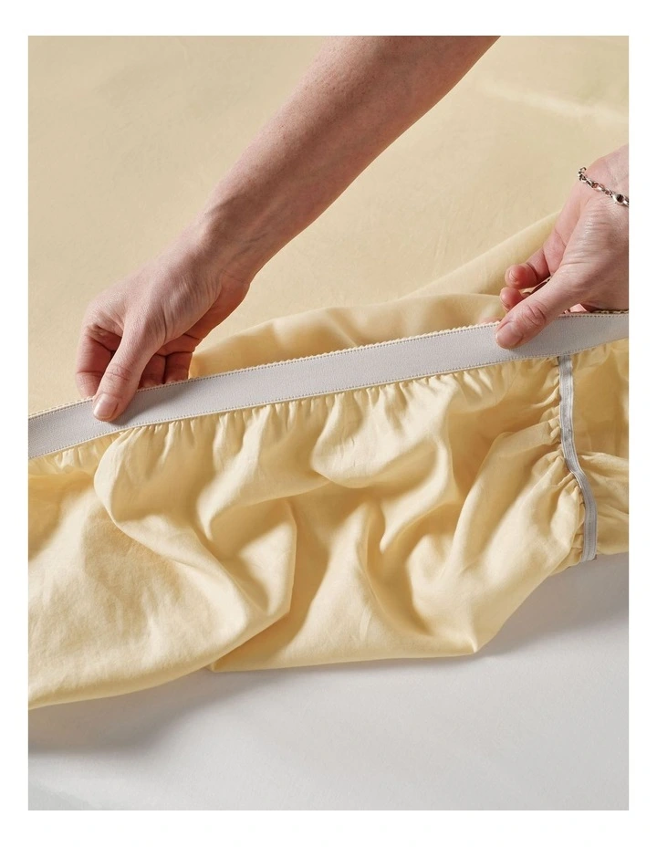 Surf Wash 400TC Cotton Sateen Sheet Set In Butter image 5