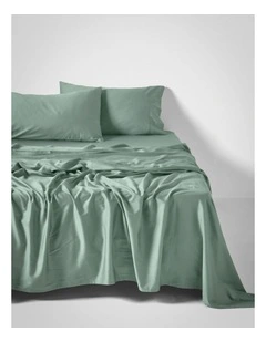Surf Wash 400TC Cotton Sateen Sheet Set In Seafoam