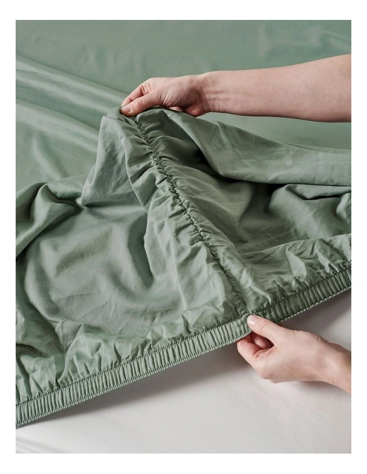Surf Wash 400TC Cotton Sateen Sheet Set In Seafoam image 3