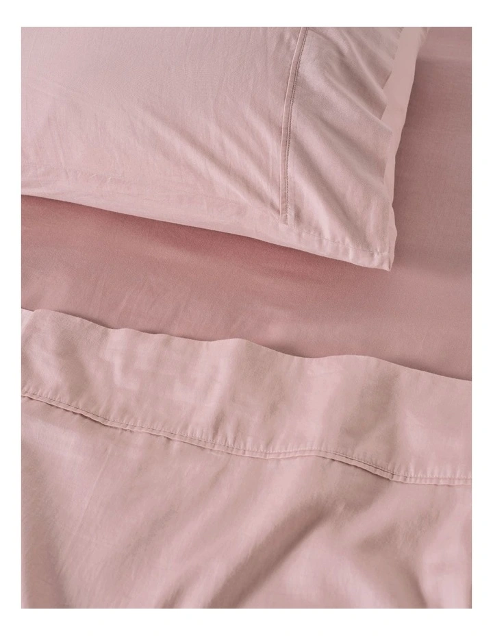 Surf Wash 400TC Cotton Sateen Sheet Set In Dusty Rose image 2