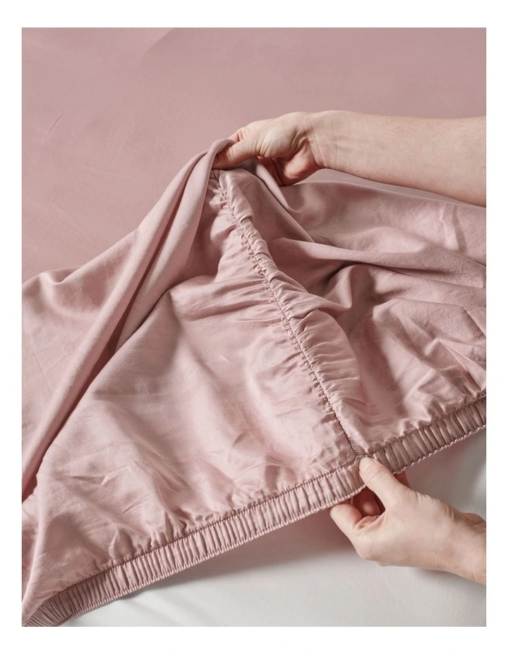 Surf Wash 400TC Cotton Sateen Sheet Set In Dusty Rose image 3