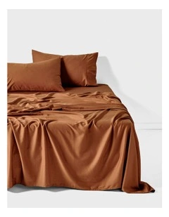 Surf Wash 400TC Cotton Sateen Sheet Set In Rust