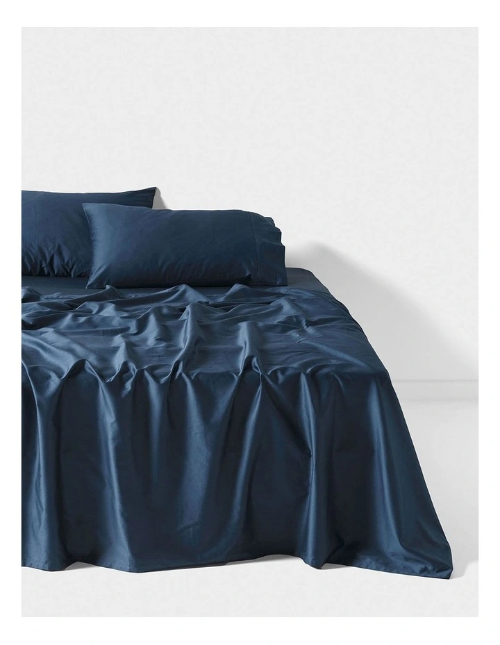 Augusta 500TC Cotton Sateen Sheet Set in Navy image 1