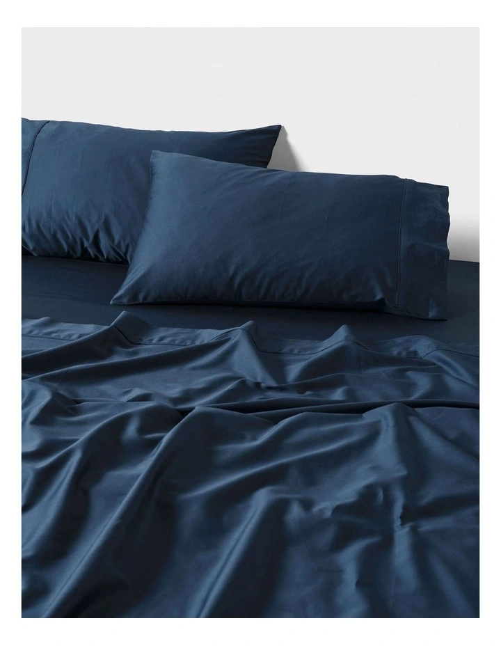 Augusta 500TC Cotton Sateen Sheet Set in Navy image 2