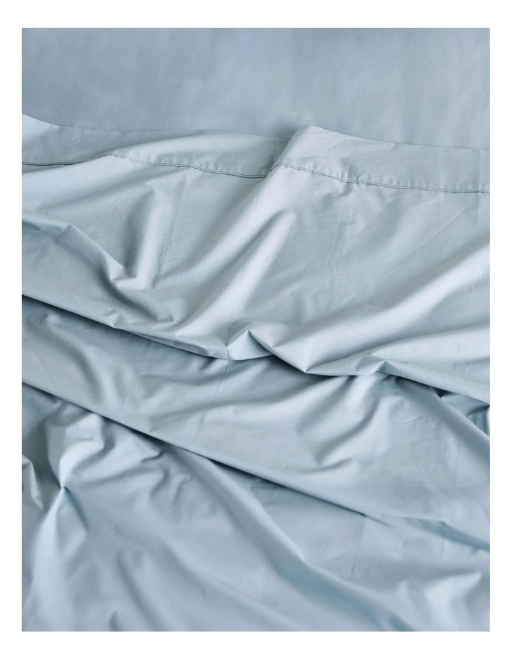 Vienna 300Thread Count Cotton Percale Sheet Sets 50cm in Blue image 3
