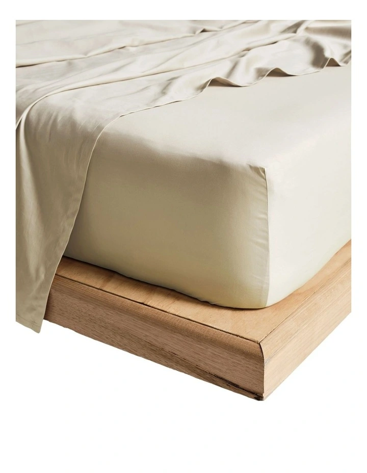 Vienna 300Thread Count Cotton Percale Sheet Sets 50cm in Linen image 2