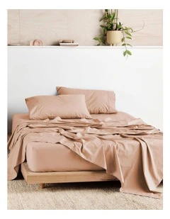 Vienna 300TC Cotton Percale Sheet Sets in Clay