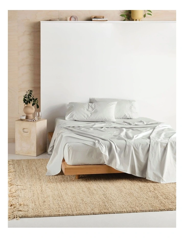 Vienna 300TC Cotton Percale Sheet Sets 50cm Depth In Grey image 1