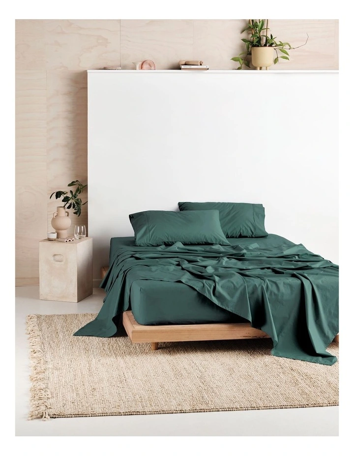 Vienna 300TC Cotton Percale Sheet Sets in Pine image 1