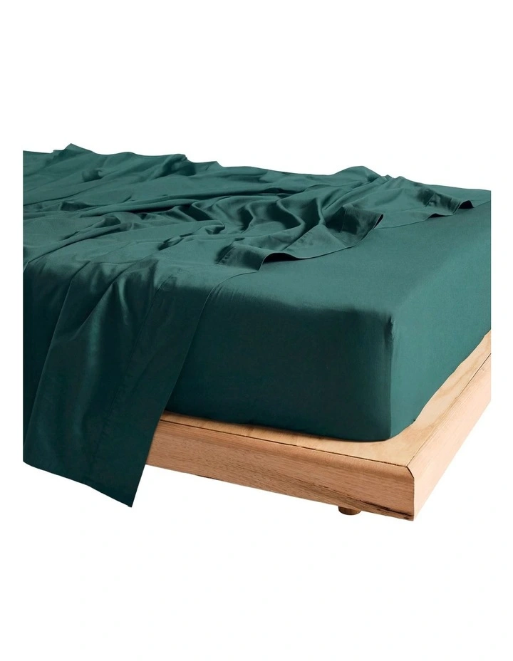 Vienna 300TC Cotton Percale Sheet Sets 50cm Depth in Pine image 2