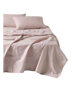 Volley Check Cotton Percale Sheet Set in Orchid