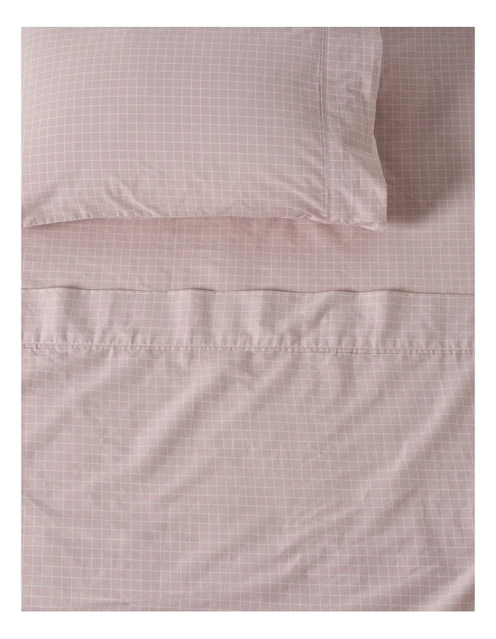 Volley Check Cotton Percale Sheet Set in Orchid image 2