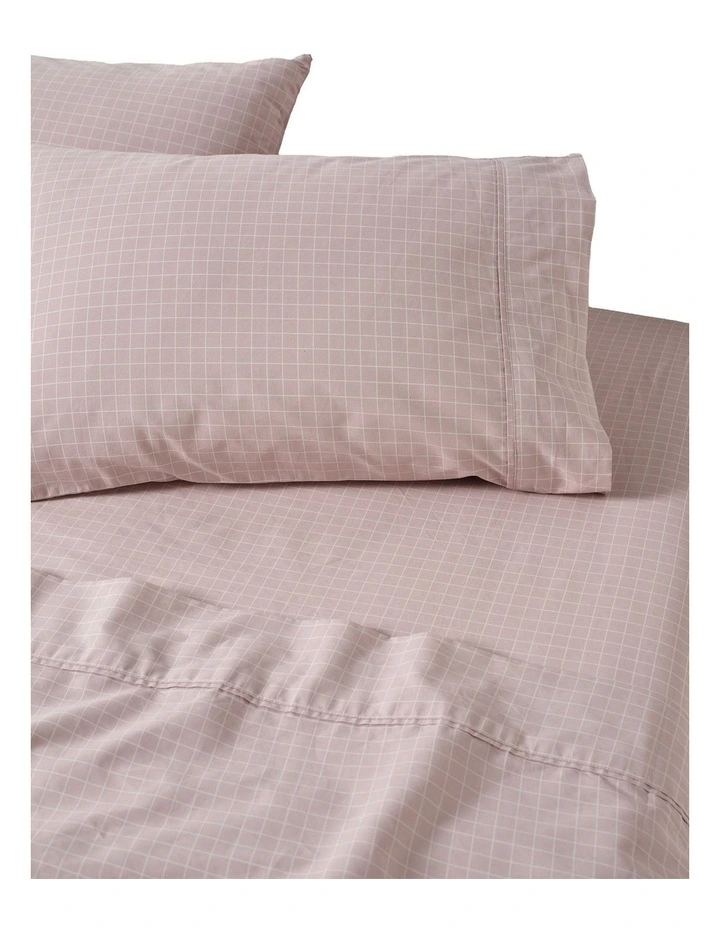 Volley Check Cotton Percale Sheet Set in Orchid image 4