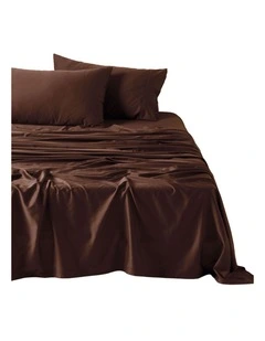 Nara 400TC Bamboo Cotton Sheet Set in Chocolate