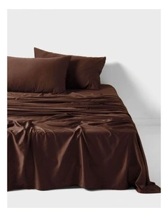 Nara 400TC Bamboo Cotton Sheet Set in Chocolate