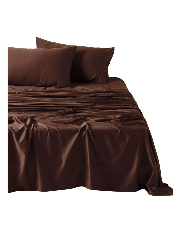 Nara 400TC Bamboo Cotton Sheet Set in Chocolate image 1