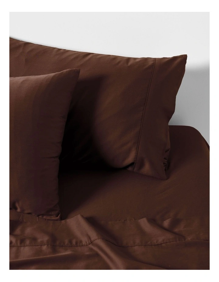 Nara 400TC Bamboo Cotton Sheet Set in Chocolate image 3