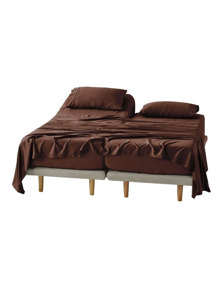 Nara 400TC Bamboo Cotton Sheet Set in Chocolate image 4