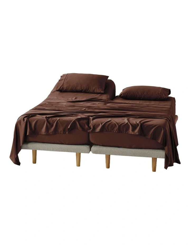 Nara 400TC Bamboo Cotton Sheet Set in Chocolate image 4