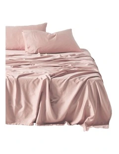 Nara 400TC Bamboo Cotton Sheet Set In Rose