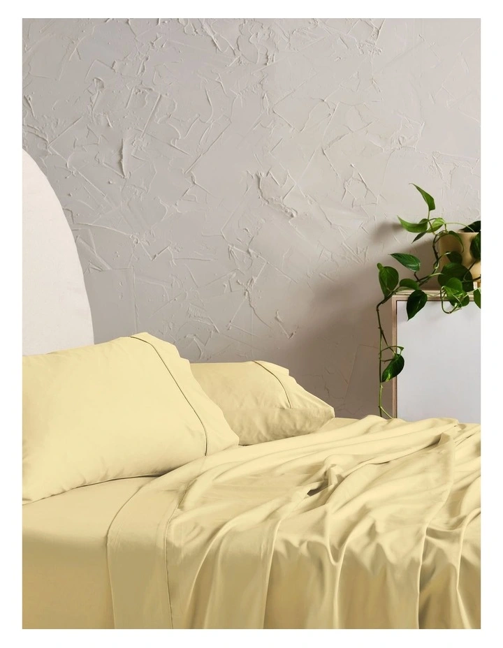 Augusta Cotton Sateen Standard Pillowcase 500TC in Daffodil image 2