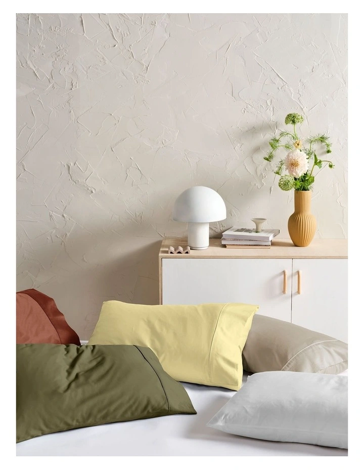 Augusta Cotton Sateen Standard Pillowcase 500TC in Daffodil image 3
