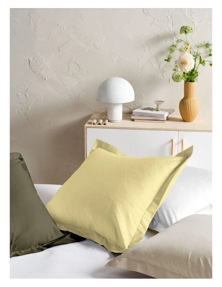Augusta Cotton Sateen European Pillowcase 500TC in Daffodil image 2