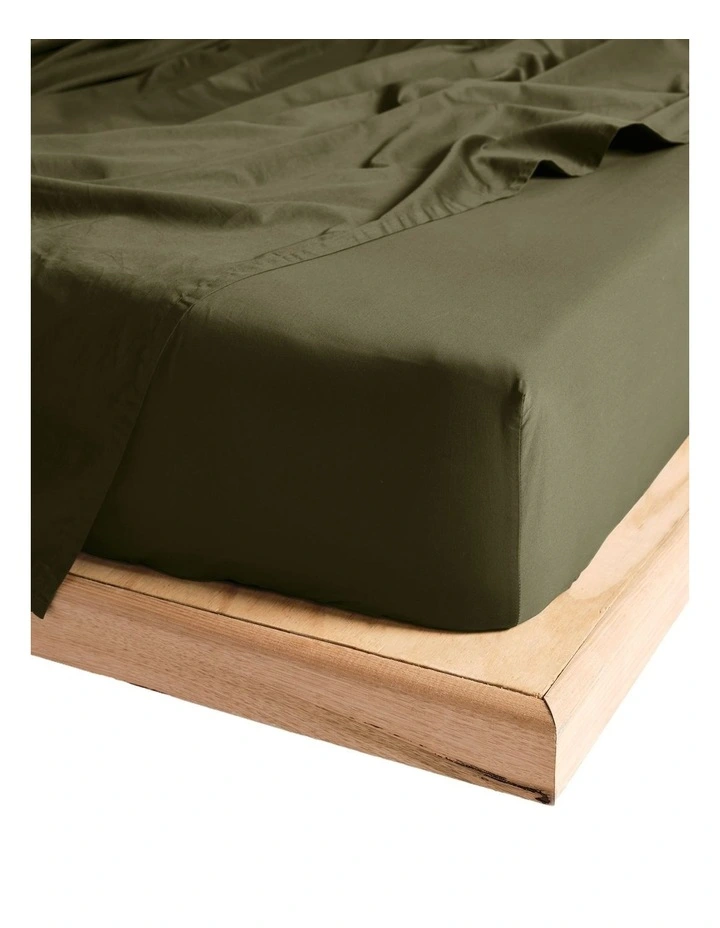 Augusta Cotton Sateen Sheet Set 500TC in Olive image 3