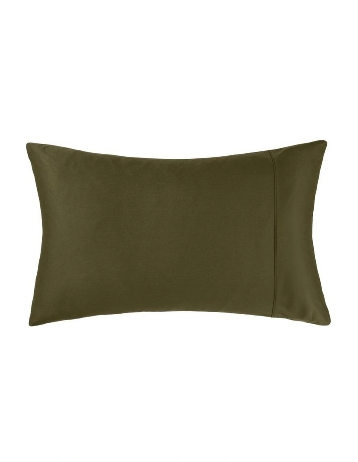 Augusta Cotton Sateen Standard Pillowcase 500TC in Olive image 1