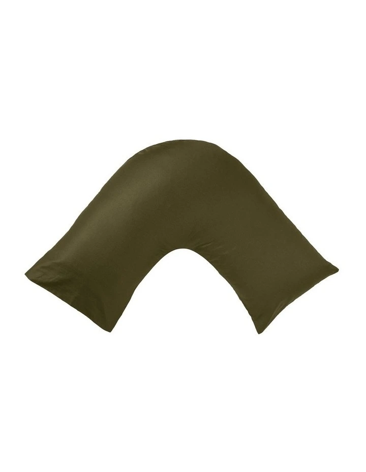 Augusta Cotton Sateen U Shaped Pillowcase 500TC in Olive image 1