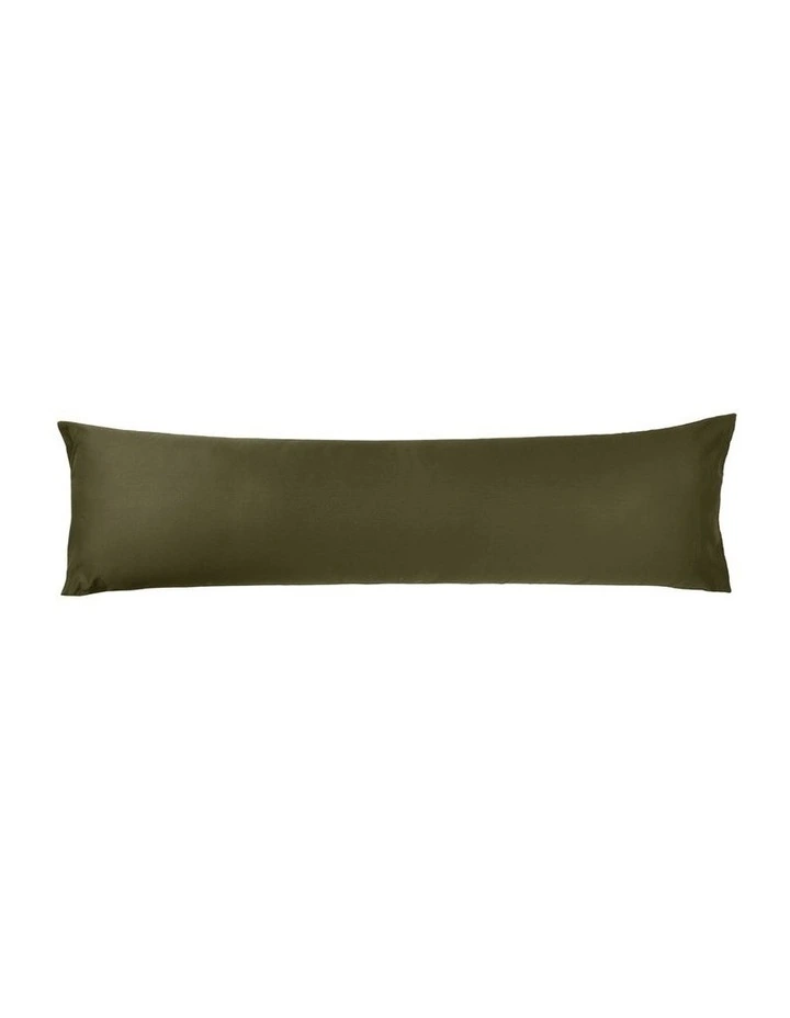 Augusta Cotton Sateen Body Pillowcase 500TC in Olive image 1