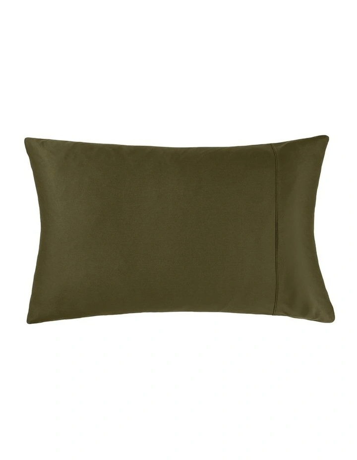 Augusta Cotton Sateen King Pillowcase 500TC in Olive image 1