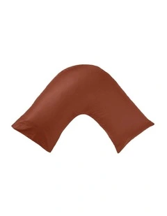Augusta Cotton Sateen U Shaped Pillowcase 500TC in Brick