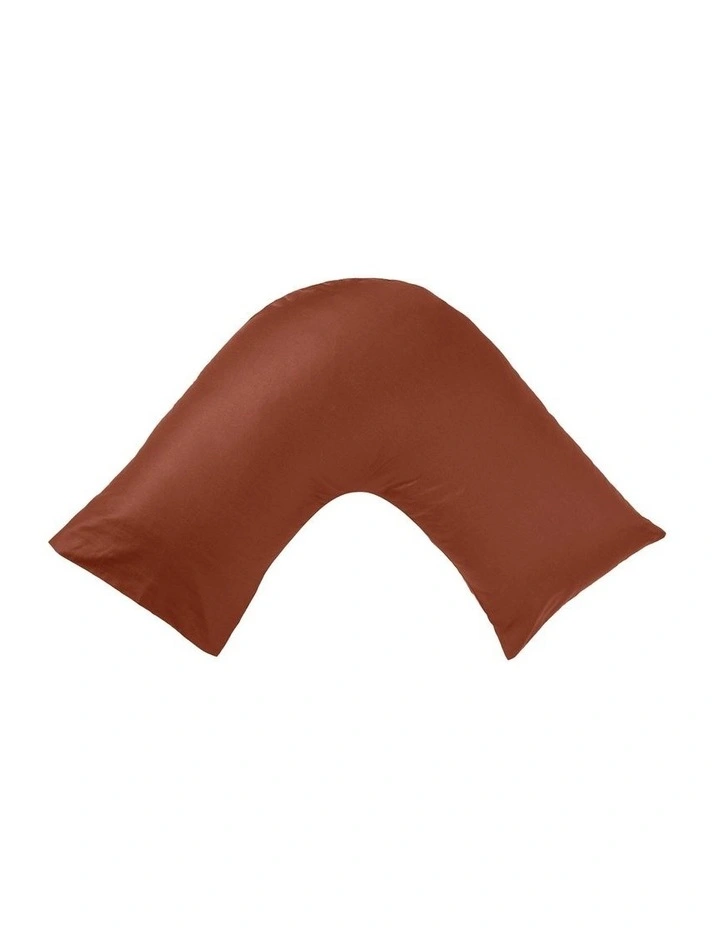 Augusta Cotton Sateen U Shaped Pillowcase 500TC in Brick image 1