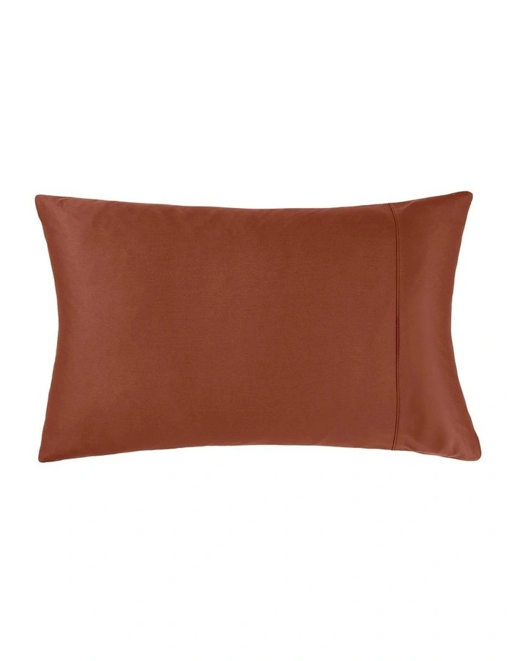 Augusta Cotton Sateen King Pillowcase 500TC in Brick image 1