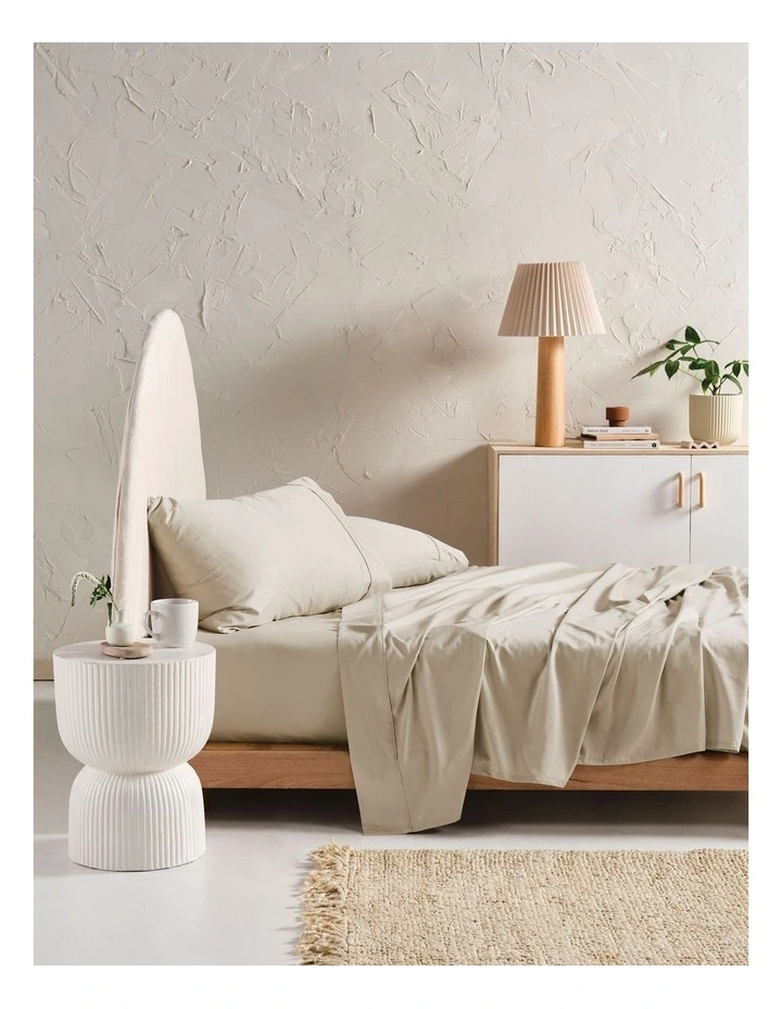 Augusta 500TC Cotton Sateen Sheet Set in Natural image 1