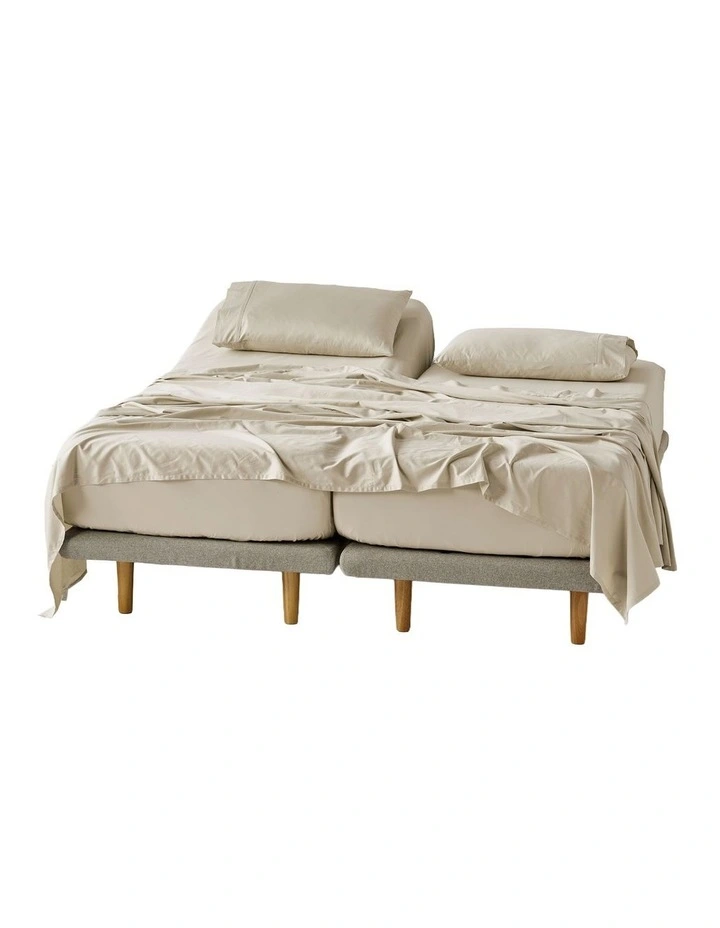 Augusta 500TC Cotton Sateen Fitted Sheet in Natural image 2