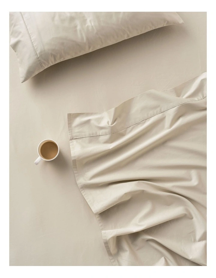 Augusta 500TC Cotton Sateen Fitted Sheet in Natural image 3