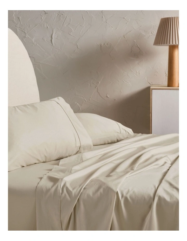Augusta Cotton Sateen Standard Pillowcase 500TC in Natural image 2