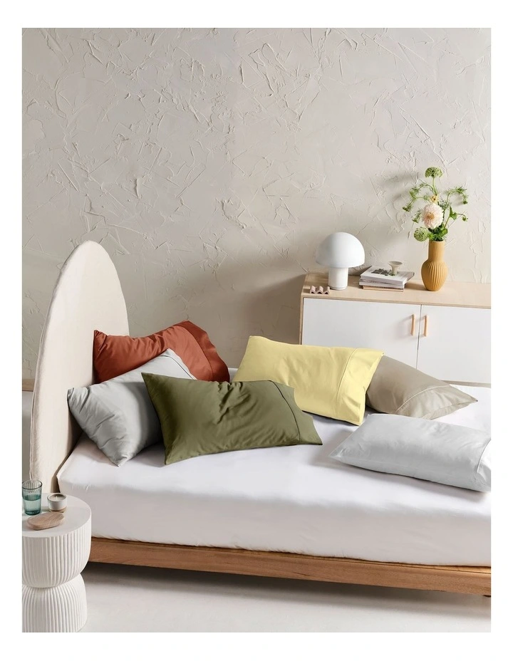 Augusta Cotton Sateen Standard Pillowcase 500TC in Natural image 3
