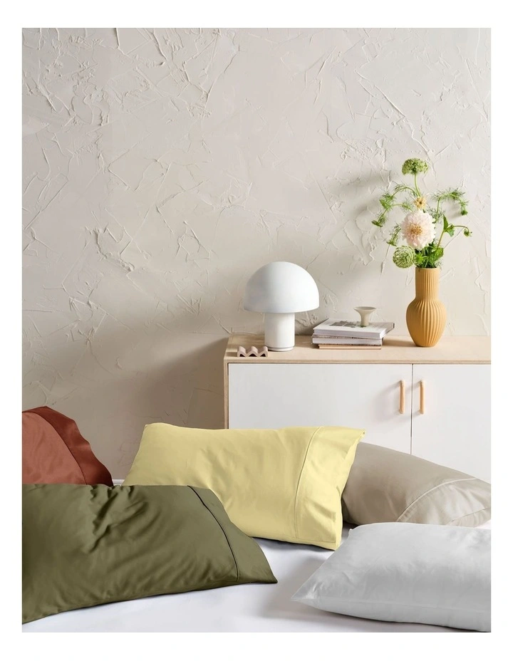 Augusta Cotton Sateen King Pillowcase 500TC in Natural image 2