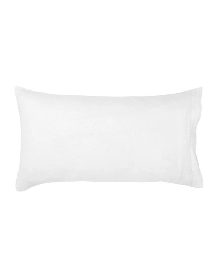 Nimes Washed European Linen King Pillowcase 50x90cm in White image 1