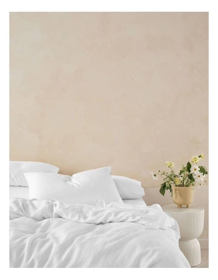 Nimes Washed European Linen King Pillowcase 50x90cm in White image 2