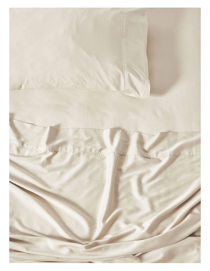 Nara 400TC Bamboo Cotton Sheet Set in Natural image 2