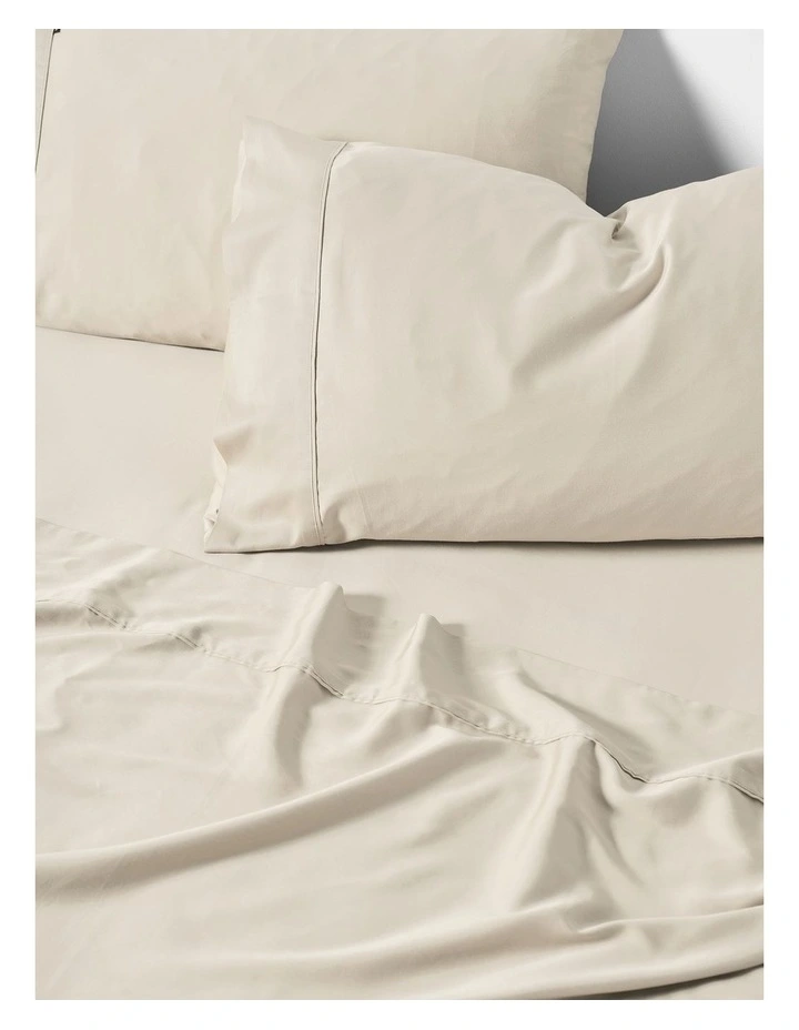 Nara 400TC Bamboo Cotton Sheet Set in Natural image 3
