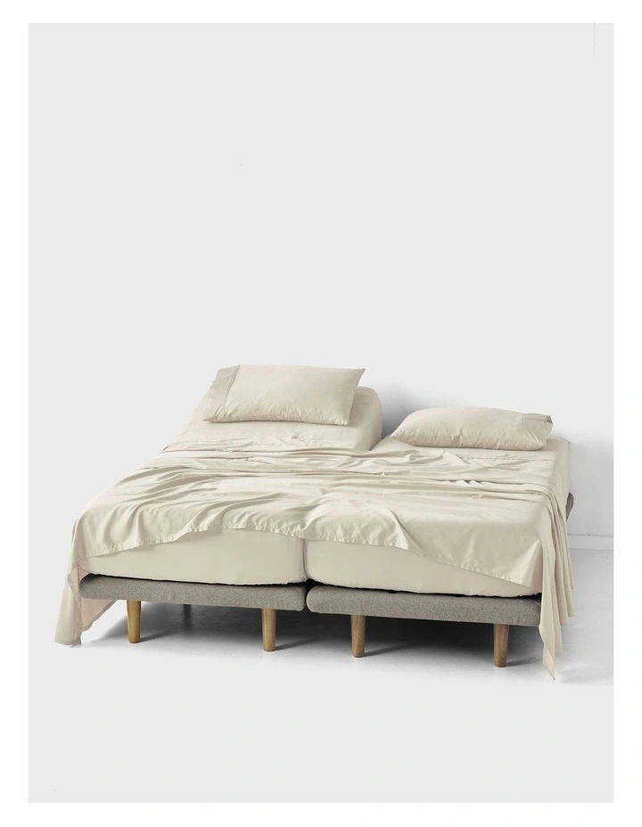Nara 400TC Bamboo Cotton Sheet Set in Natural image 4