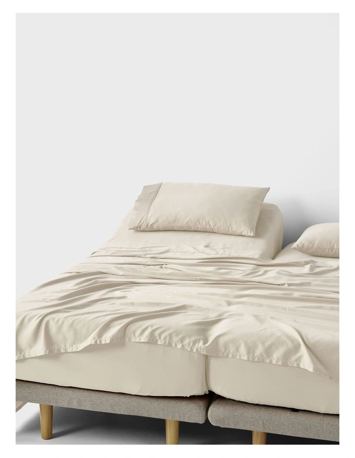 Nara 400TC Bamboo Cotton Sheet Set in Natural image 5