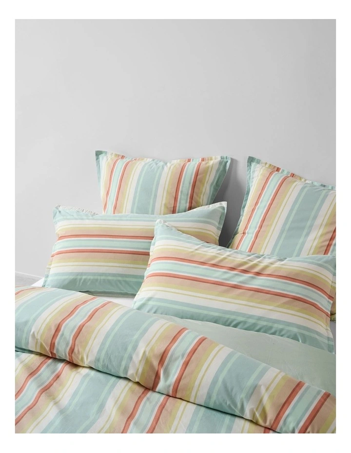 Araminta Cotton Quilt Cover Set In Duck Egg image 2