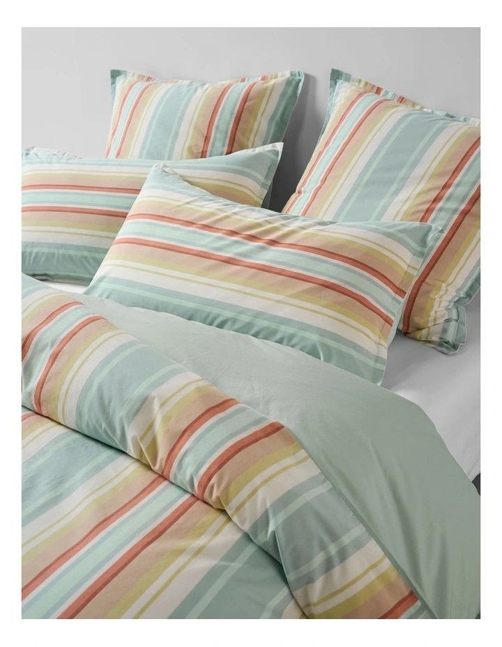 Araminta Cotton Quilt Cover Set In Duck Egg image 3