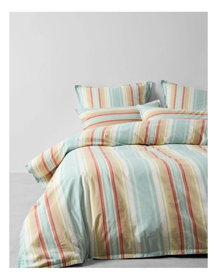 Araminta Cotton Quilt Cover Set In Duck Egg image 4